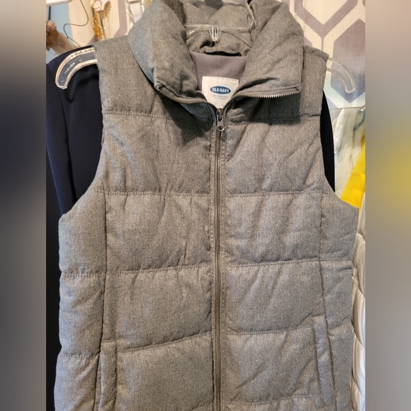 Old Navy Unisex Gray Wool Blend Full Zip Fleece Lined Vest NWOT Med - Picture 2 of 10